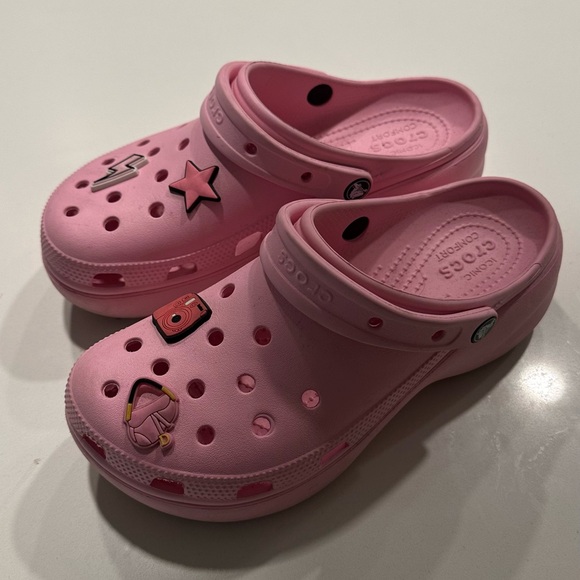 Pink Platform Crocs - Picture 1 of 3